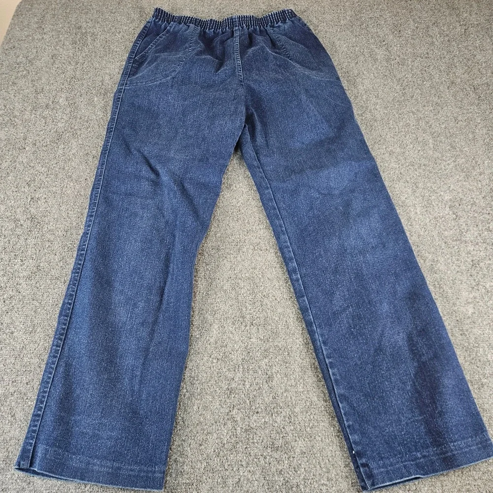 Vintage Mister Remo of California Womens 14 Blue Denim Elastic Waist Pants USA
